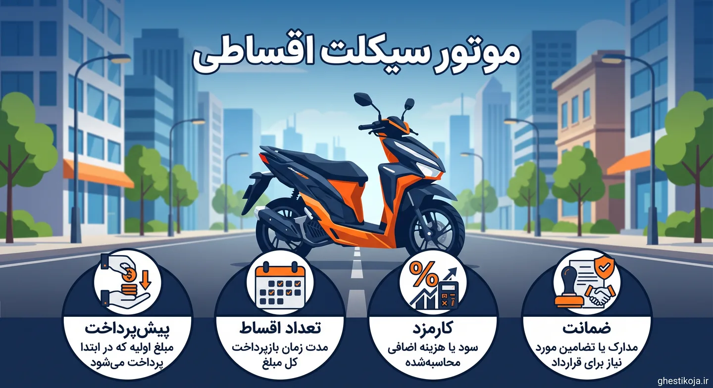 خرید موتورسیکلت اقساطی بدون پیش پرداخت و با چک