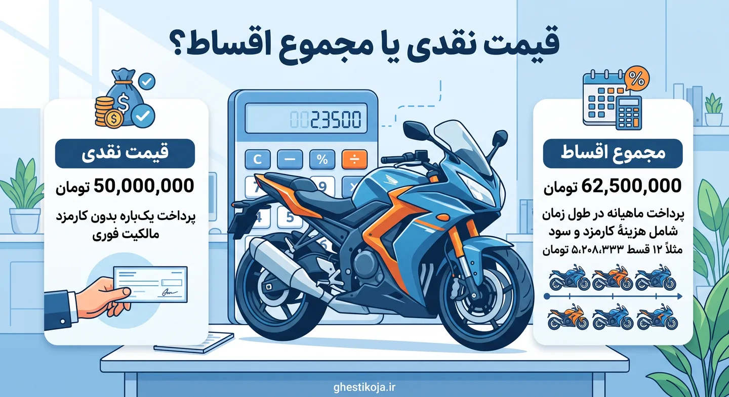 لیست قیمت و شرایط اقساط موتورسیکلت در سایت قسطی‌کجا